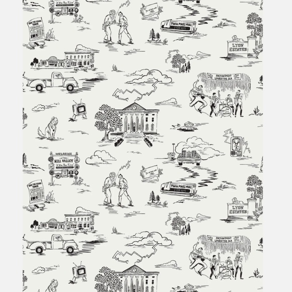 NWT Hygge & West Hill Valley Toile Wallpaper 5 Double Rolls Black & White